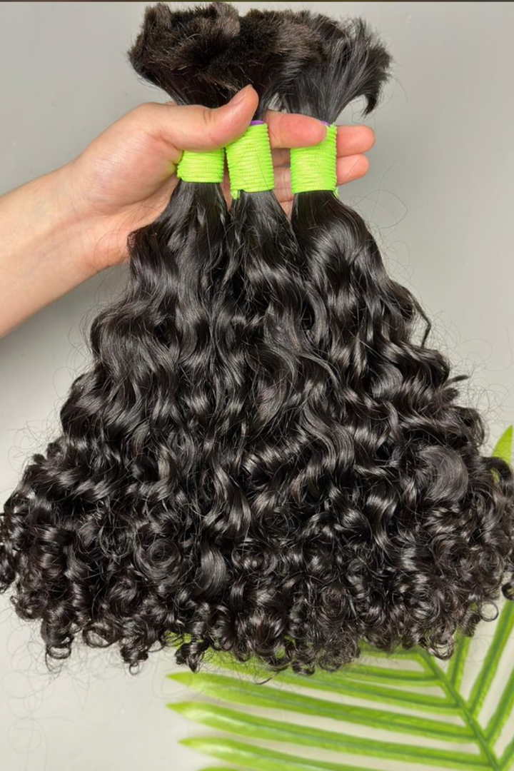 Italian Virgin Curly Bulk Hair - 100g | Pure Raw Human Hair