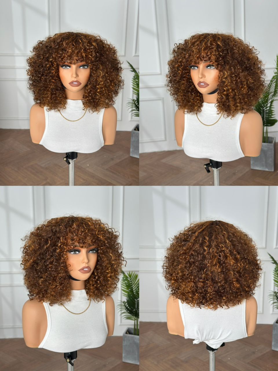 Noir Crown Curly Fringe Wig