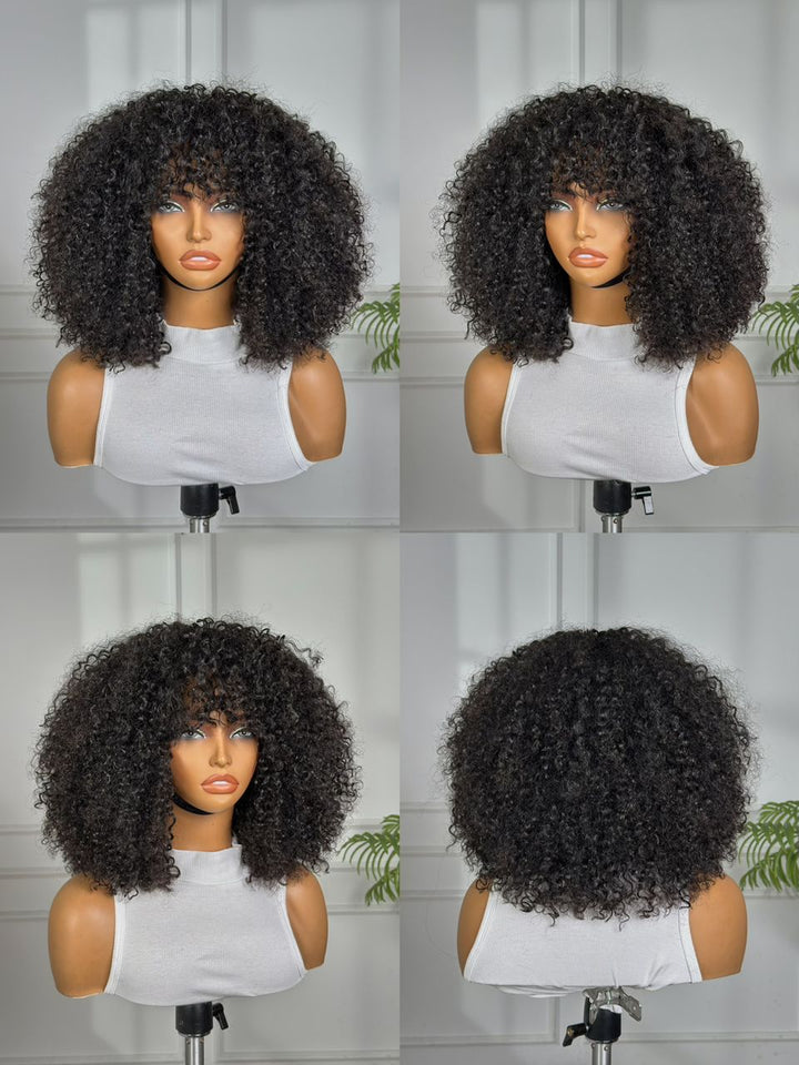 Noir Crown Curly Fringe Wig