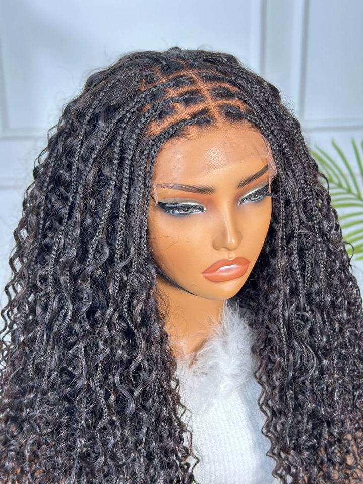 Braided Muse | Hand-Crafted 22" 5x5 HD Closure Braid Wig (250% density)