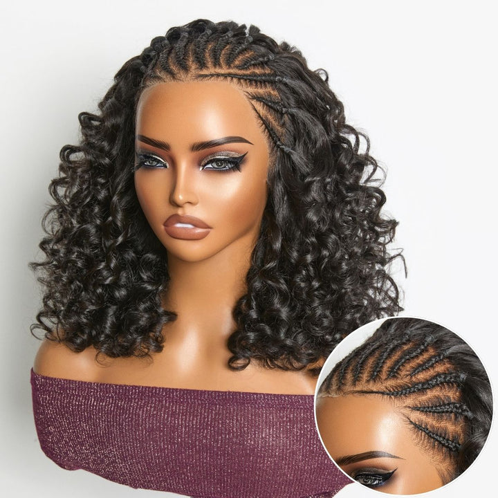 Signature Braided Curl Glueless Frontal Wig | 180% Luxe Density | 13×4 HD Lace