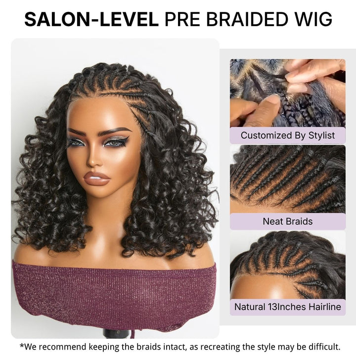 Signature Braided Curl Glueless Frontal Wig | 180% Luxe Density | 13×4 HD Lace