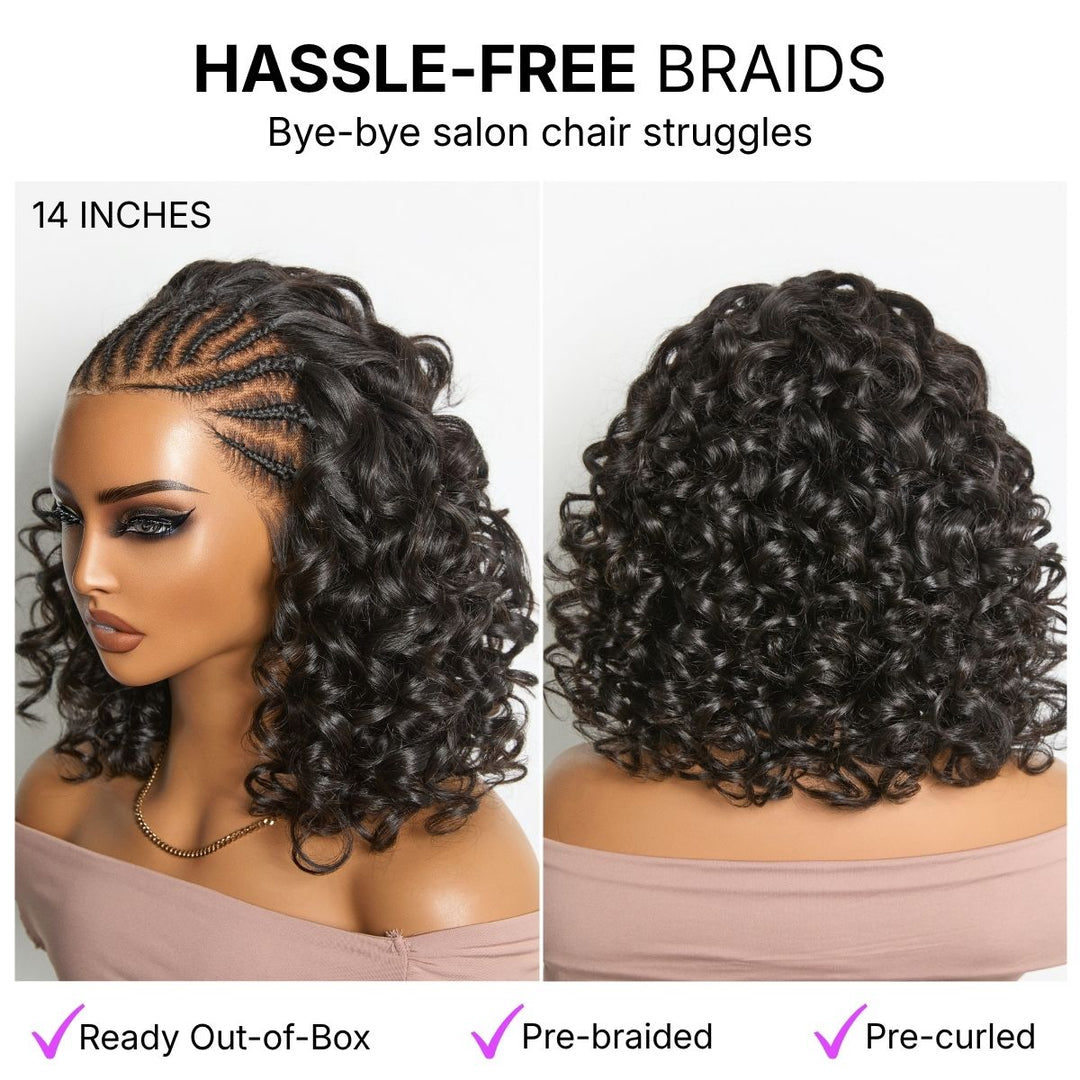 Signature Braided Curl Glueless Frontal Wig | 180% Luxe Density | 13×4 HD Lace